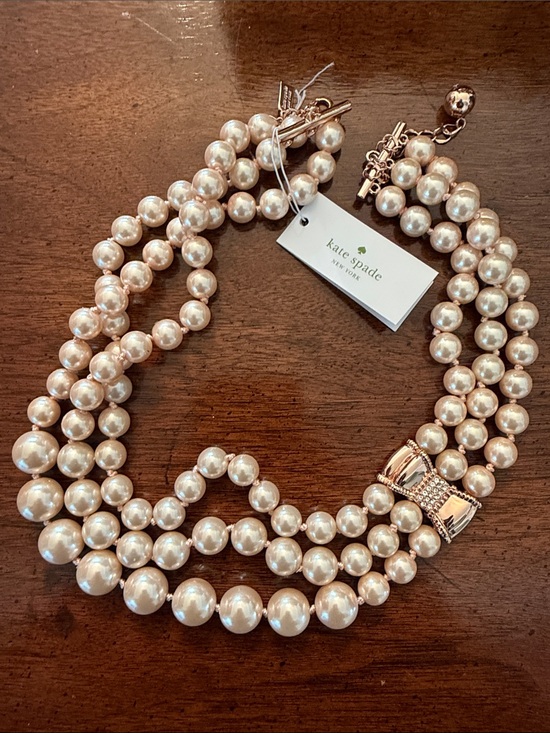 kate spade Jewelry - kate spade Multi-Strand Pearl Necklace with Gold Bow Accent
